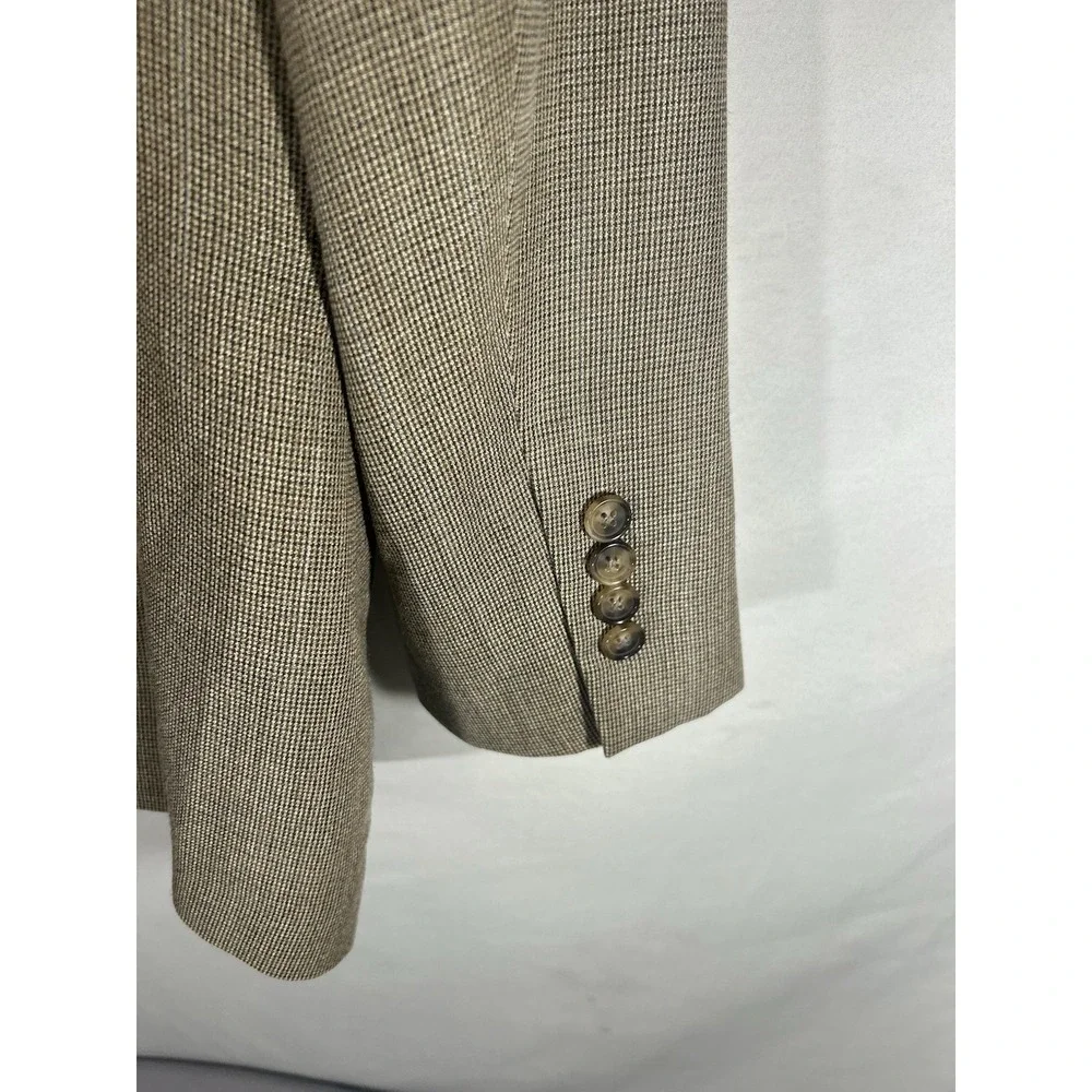 Ralph Ralph Lauren Men's Blazer 42R Silk Wool Tan Micro-Check 2-Button Dillard's